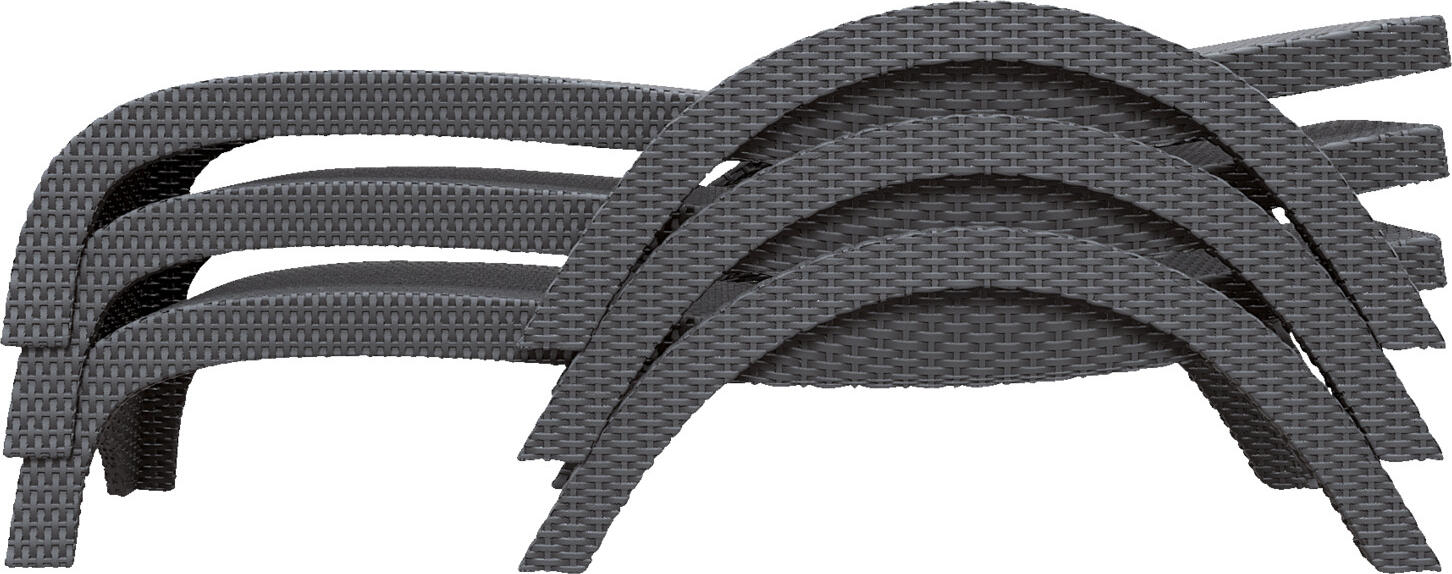 Siesta Melrose Plastic Sun Lounger, Braided Look, Adjustable Backrest, Weatherproof UV-Resistant, 189 x 79 x 43.5 cm, Anthracite