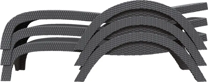 Siesta Melrose Plastic Sun Lounger, Braided Look, Adjustable Backrest, Weatherproof UV-Resistant, 189 x 79 x 43.5 cm, Anthracite