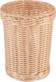 Cos pentru tacuturi APS Economic Round, Bej, recipient din polipropilena impletit manual, rezistent la spargere si lavabil in masina de spalat vase, 12x15 cm