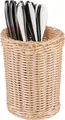 Cos pentru tacuturi APS Economic Round, Bej, recipient din polipropilena impletit manual, rezistent la spargere si lavabil in masina de spalat vase, 12x15 cm