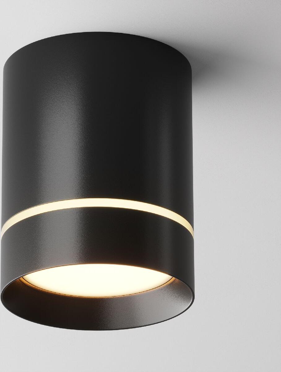 Lampa Plafon LED Maytoni Orlo C085CL-9W3K-B, 9W 3000K, Aluminiu Negru, Corp Cipus Cilindric pentru Accentuare, Diametru 79mm, IP20