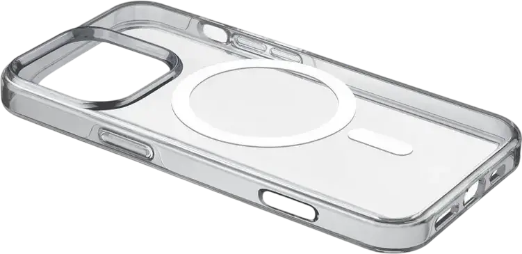 Cellularline Gloss Mag Case for iPhone 16 Pro Max, Transparent Polycarbonate, MagSafe Compatible, Anti-Yellowing, Military Grade Drop Protection
