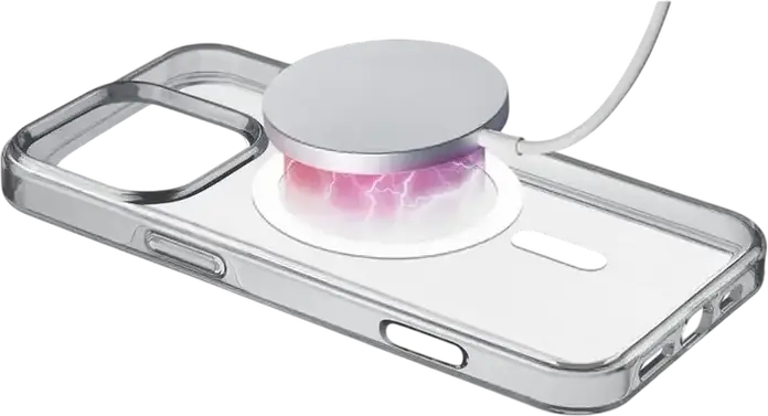 Cellularline Gloss Mag Case for iPhone 16 Pro Max, Transparent Polycarbonate, MagSafe Compatible, Anti-Yellowing, Military Grade Drop Protection
