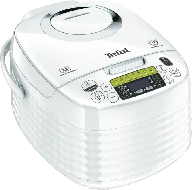 Tefal RK745 Effectual Multicooker, 5L Spherical Ceramic Bowl, 37 Automatic Programs, 750W, AI Control, White