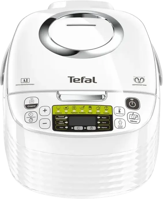 Tefal RK745 Effectual Multicooker, 5L Spherical Ceramic Bowl, 37 Automatic Programs, 750W, AI Control, White
