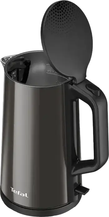 Электрический чайник Tefal KI583, цвет черный, объем 1.5 л, мощность 2000 Вт, нержавеющая сталь, двухслойный корпус Safe-to-Touch, фильтр от накипи