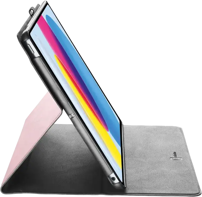 Husa Cellularline Folio pentru iPad Air 13 2024 si iPad Pro 12.9, Cover tip Carte din Piele Ecologica Roz cu Suport Multi-Unghi si Auto Sleep/Wake, FOLIOIPAD24129K