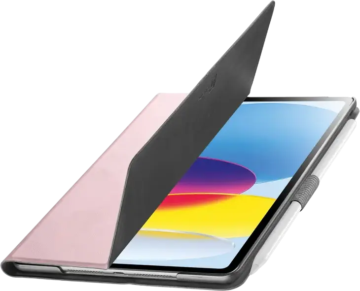 Husa Cellularline Folio pentru iPad Air 13 2024 si iPad Pro 12.9, Cover tip Carte din Piele Ecologica Roz cu Suport Multi-Unghi si Auto Sleep/Wake, FOLIOIPAD24129K
