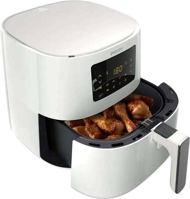Frigitore cu aer cald Philips HD9270/00 Essential XL, 2000W, Capacitate 6.2L, Volum Alimente 1.2kg, Ecran Tactil LED, 7 Programe, Alb