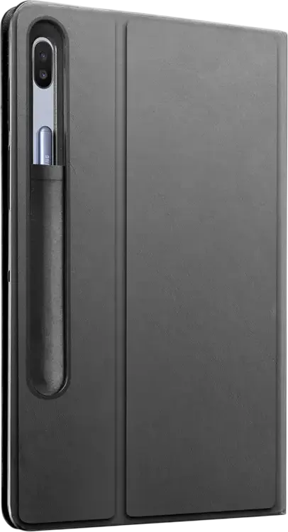 Cellularline Memo Folio Case for Samsung Galaxy Tab S9 FE 12.4 inch, Synthetic Leather PU Cover with Integrated S Pen Holder and Stand Function, Black