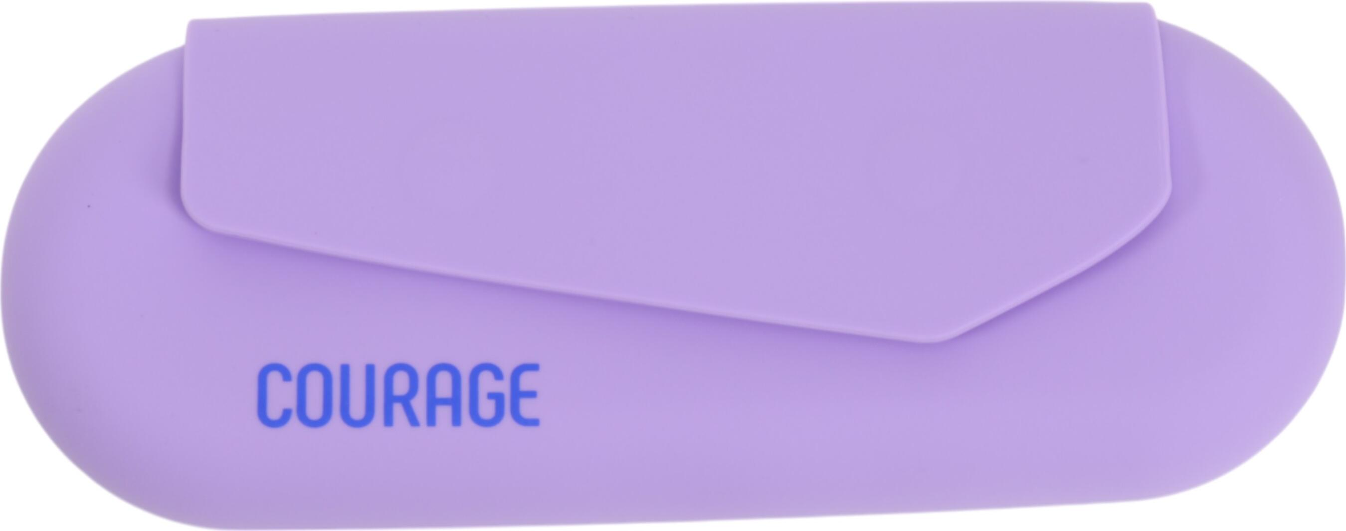 Penar Scolar Rotund din Silicon cu Clapeta, Design COURAGE, Violet, Model 2027P