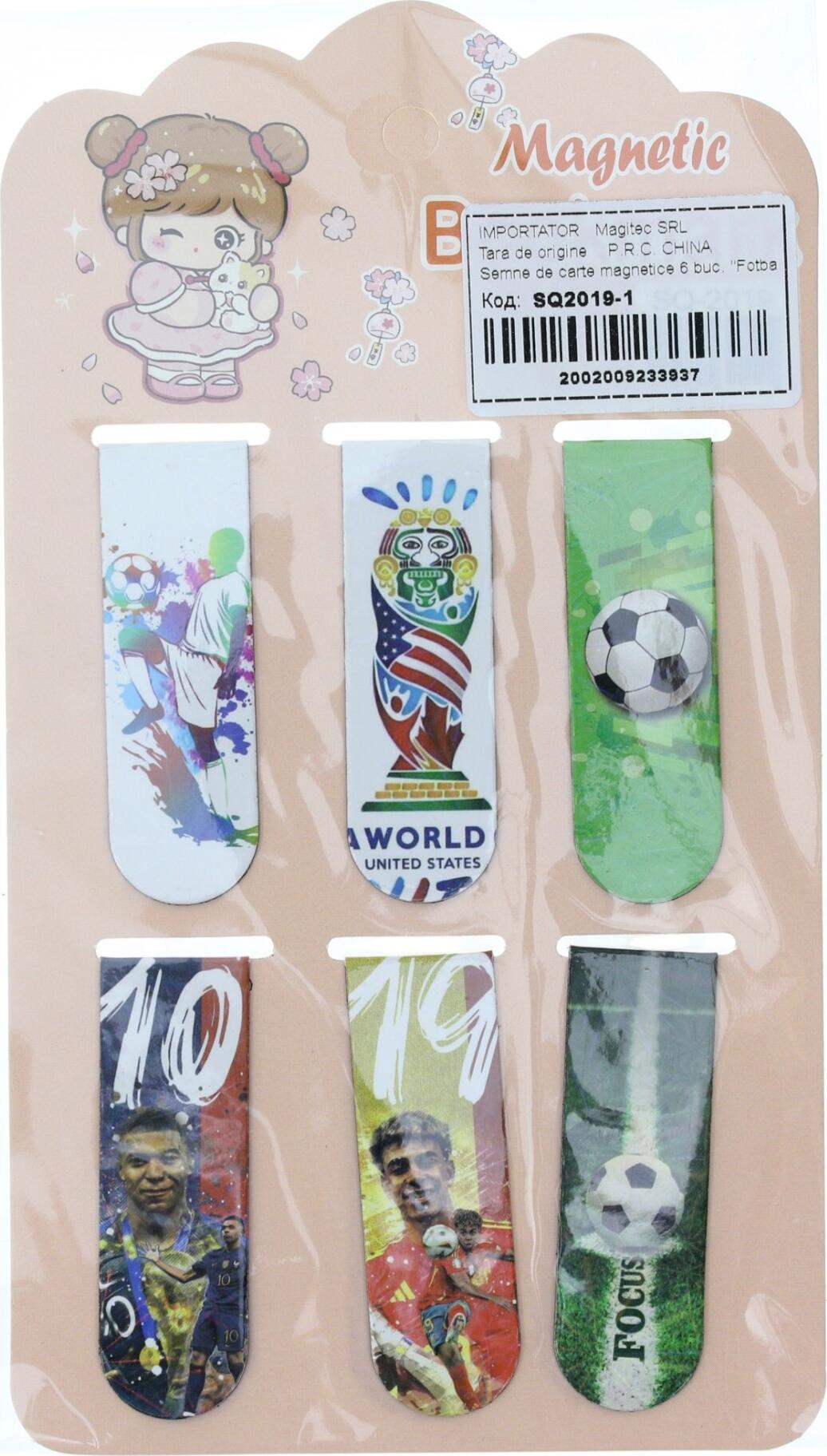 Set de 6 piese Marcatoare Magnetice de Carte Disney Zootopia Football cu Judy Hopps si Nick Wilde SQ-2019