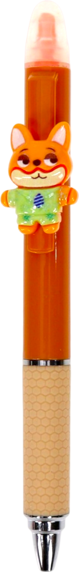 Stilou de gel si Highlighter 2-in-1 Zootopia Nick Wilde, Corp Orange cu Figurină 3D, XH1127