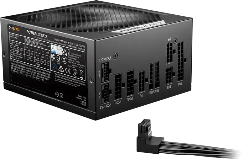 Блок питания be quiet! Power Zone 2, 1200W, 80+ Platinum, Полностью модульный, ATX 12V 3.1, Поддержка PCIe 5.1, вентилятор 140мм, черный