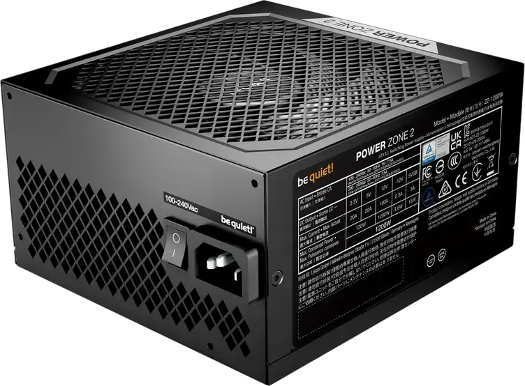 Блок питания be quiet! Power Zone 2, 1200W, 80+ Platinum, Полностью модульный, ATX 12V 3.1, Поддержка PCIe 5.1, вентилятор 140мм, черный