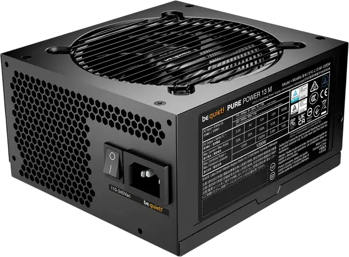 be quiet! Pure Power 13 M 1200W Power Supply, 80+ Gold, Fully Modular, ATX 12V 3.1, PCIe 5.1 Support, 120mm Fan, Black