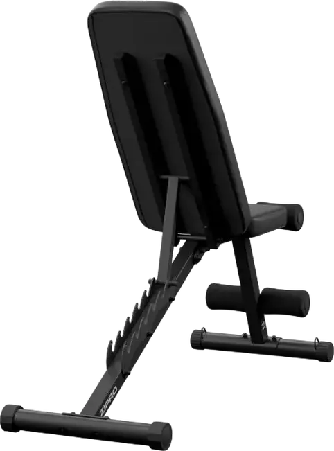 Banca pentru musculatie Zipro Tempo, banca cu spatar reglabil pentru antrenament, cadru din otel, padded rezistent la apa, role pentru picioare, benzi de rezistenta, negru