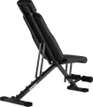 Banca pentru musculatie Zipro Grind reglabila, pozitii incline flat decline, capacitate 300 kg, cu role pentru picioare si suport de cap, Neagra