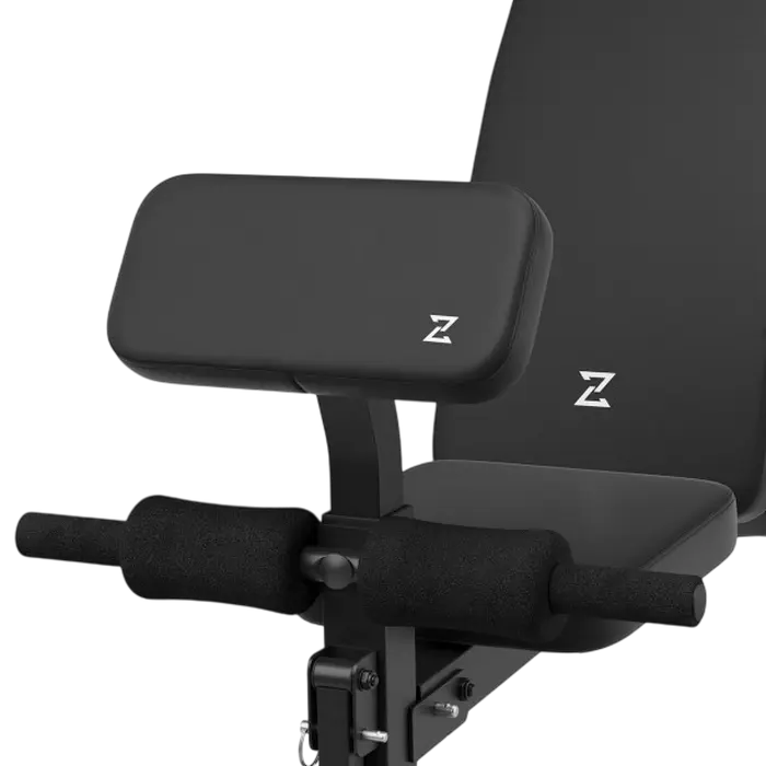 Zipro Volume Foldable Weight Bench, Multifunctional Training Bench with Leg Developer, Preacher Curl Pad, 6-Position Backrest, 230kg Max Load, Black