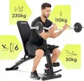 Zipro Volume Foldable Weight Bench, Multifunctional Training Bench with Leg Developer, Preacher Curl Pad, 6-Position Backrest, 230kg Max Load, Black