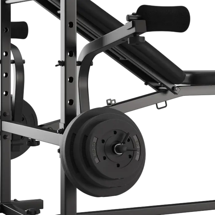 Zipro Ripped Multi-functional Weight Bench with Adjustable Backrest, Barbell Rack, Preacher Curl Pad and Leg Developer, Steel Frame, Black