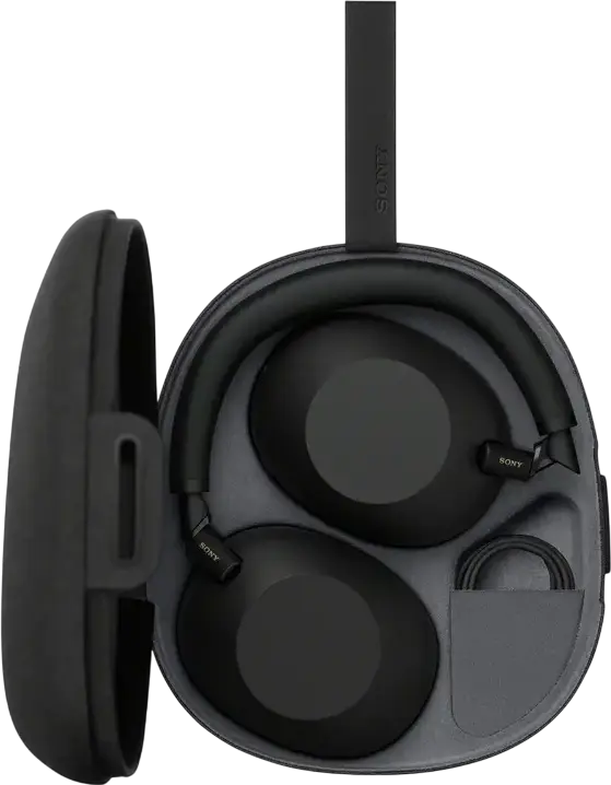 Sony WH-1000XM6 Wireless Over-Ear Noise Cancelling Headphones, Bluetooth 5.3, LDAC, ANC, Built-in Mic, Black, with Carrying Case and Audio Cable