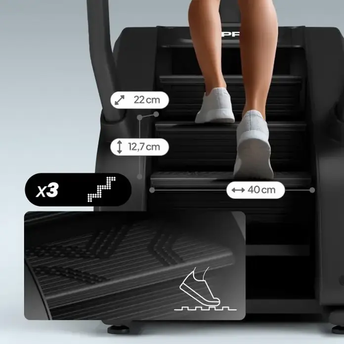 Zipro Legday Stair Stepper Trainer, 36+3 Programs, 25 Resistance Levels, Wireless Smartphone Charging, Integrated Cup Holder, Black