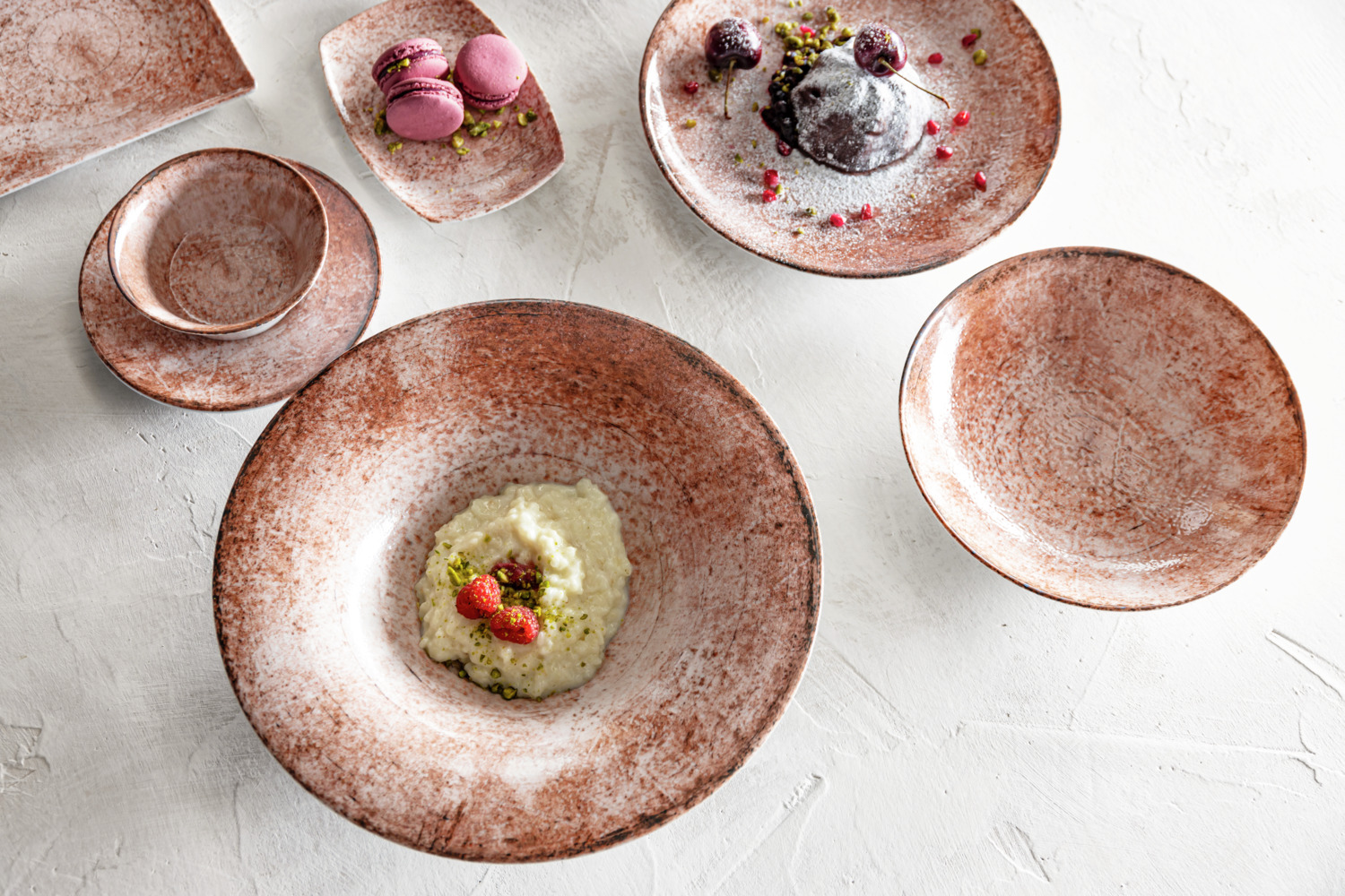 VEGA Gironia Conical Porcelain Mini Bowls, Rose Digital Print, 220ml, 11.5cm Diameter, Set of 6
