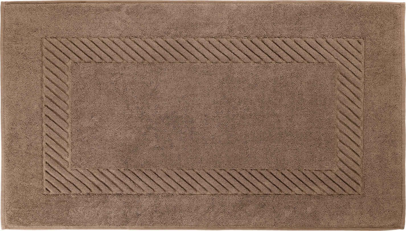LUSINI Solutions GmbH Valencia Uni Bath Mat, 100% Cotton Walk Terry, 50x90 cm, 820 g/m², Brown, OEKO-TEX Standard 100 Certified, Extra Absorbent