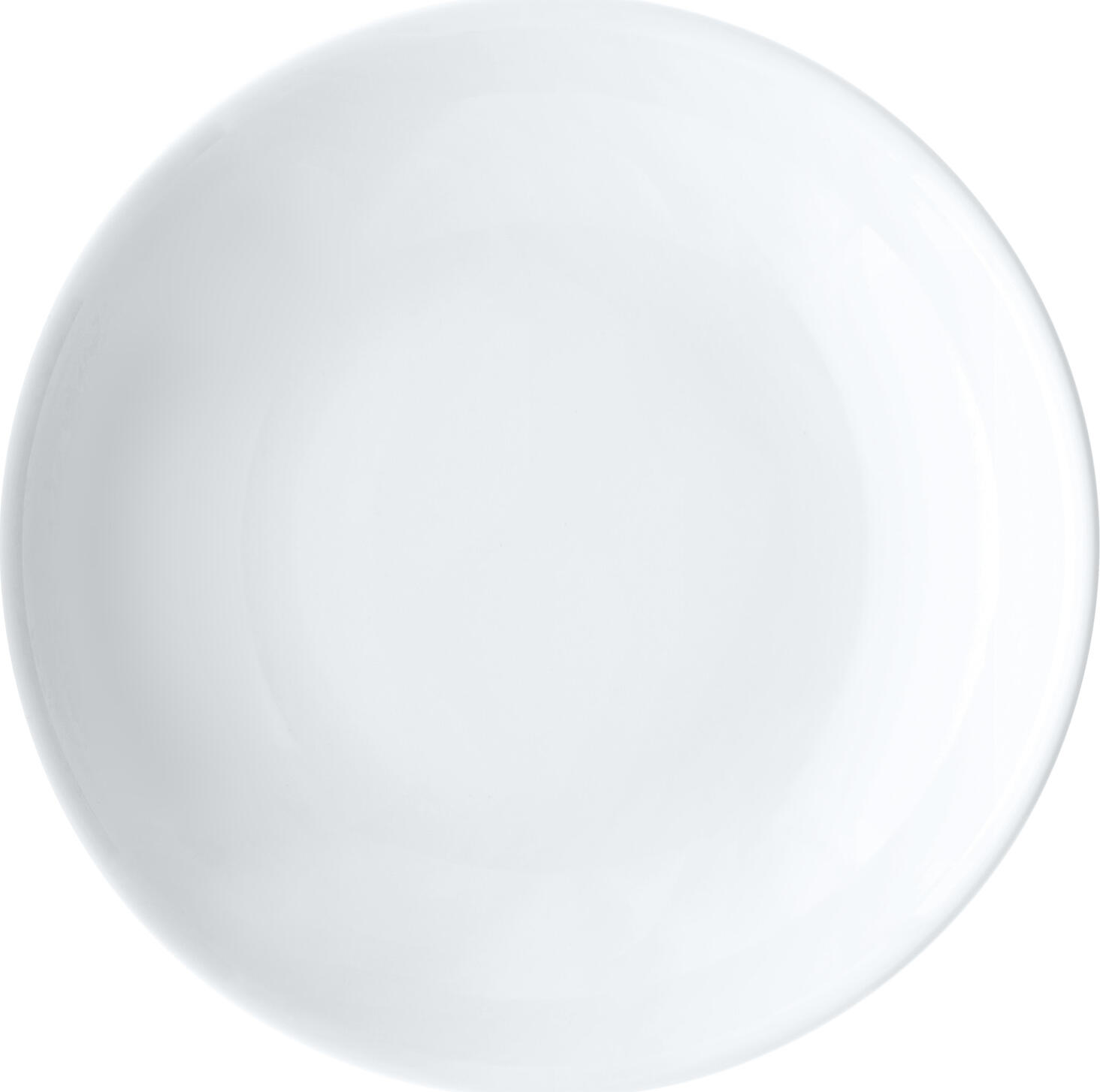 VEGA Ponta Deep Plate Set of 6, White Porcelain, 20 cm Diameter, 600 ml Capacity, Reinforced Rim, Dishwasher and Microwave Safe