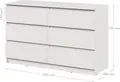Comoda Neo 6S cu 6 Sertare si Ghidaje Telescopice, PAL, 120x43x75.5 cm, Bej, Design Minimalist