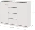 Neo 2D4S Chest of Drawers, 120x43x98 cm, 4 Drawers and 2 Doors, Grey PAL Material, Telescopic Guides, Minimalist Bedroom and Living Room Furniture