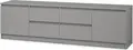 Comoda TV Neo 2D4S, Unitate Media 200x43x53 cm, PAL Gri, 4 Sertare si 2 Usi cu Ghidaje Telescopice, Mobilier Living Stil Minimalist