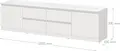 Neo 2D4S TV Stand, 200x43x53 cm, White Particle Board, 4 Drawers and 2 Doors, Telescopic Guides, Minimalist Living Room Furniture