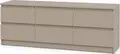 Neo 6S TV Stand, 150x43x53 cm, PAL Material, 6 Drawers with Telescopic Guides, Minimalist Style, Beige