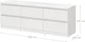 Neo 6S TV Stand, 150x43x53 cm, PAL Material, 6 Drawers with Telescopic Guides, Minimalist Style, Beige