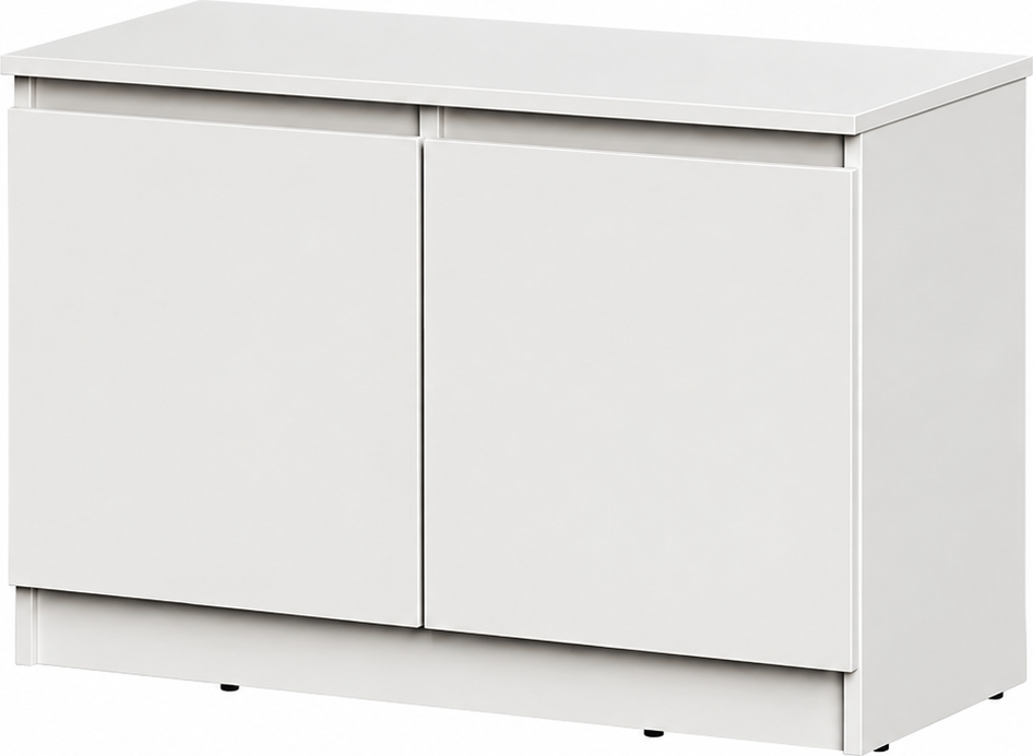 Обувница-банкетка Neo mbs-3010, 80x35x53 см, 2 дверцы, Цвет: белый матовый материал PAL, современная мебель для прихожей