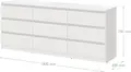 Comoda Neo 9S, 9 Sertare, PAL, 180x43x75.5 cm, Bej, Ghidaje Telescopice, Stil Minimalist pentru Dormitor si Sufragerie