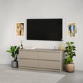ТВ-тумба Neo 4S, 120x43x53 см, 4 выдвижных ящика с телескопическими направляющими, материал ДСП, бежевый, минимализм для гостиной и спальни