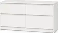 Neo 4S TV Stand and Dresser, 120x43x53 cm, White PAL Material, 4 Drawers with Telescopic Full Extension Guides, Minimalist Style