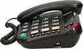 Maxcom KXT480 Corded Landline Phone, Black, with LCD Screen, 3 Speed Dial Photo Buttons, Mute Function, LED Indicator, PBX Compatible, Large High-Contrast Buttons