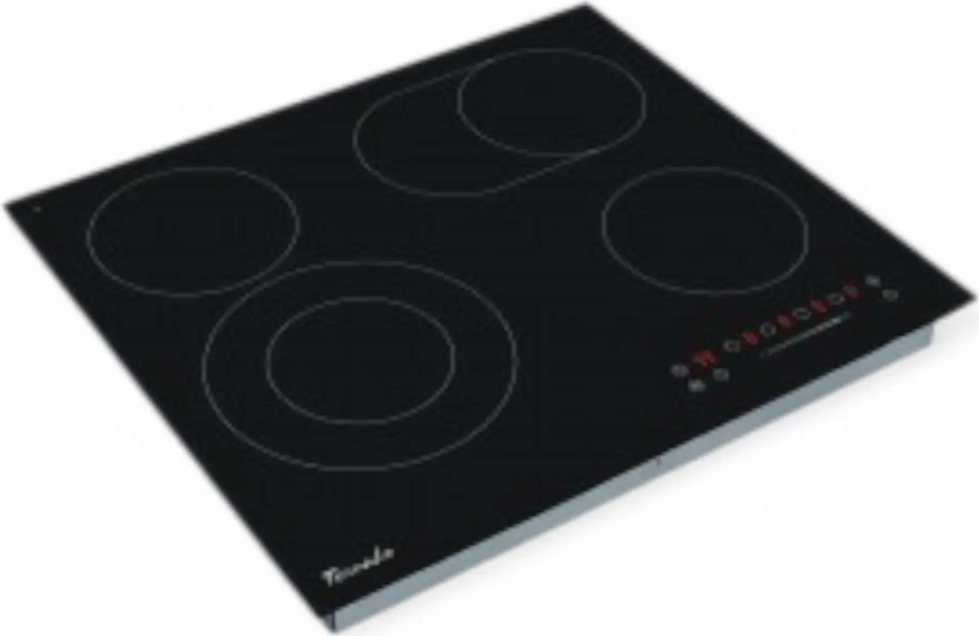 Tornado GTR-CF6603N Independent Electric Cooktop, Glass-ceramic, 4 Cooking Zones, 6.6 kW, Sensor Slider Control, Timer, Child Lock, 590x520x52 mm