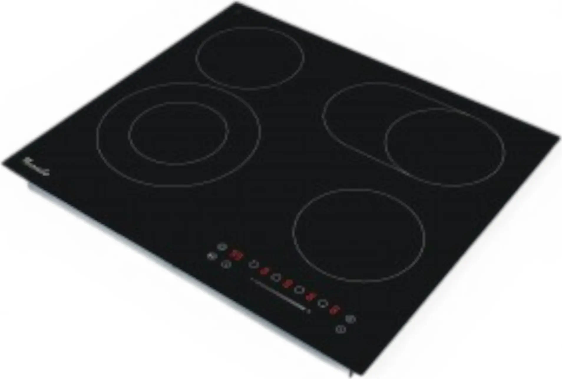 Tornado GTR-CF6603N Independent Electric Cooktop, Glass-ceramic, 4 Cooking Zones, 6.6 kW, Sensor Slider Control, Timer, Child Lock, 590x520x52 mm