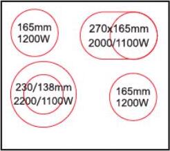 Tornado GTR-CF6603N Independent Electric Cooktop, Glass-ceramic, 4 Cooking Zones, 6.6 kW, Sensor Slider Control, Timer, Child Lock, 590x520x52 mm