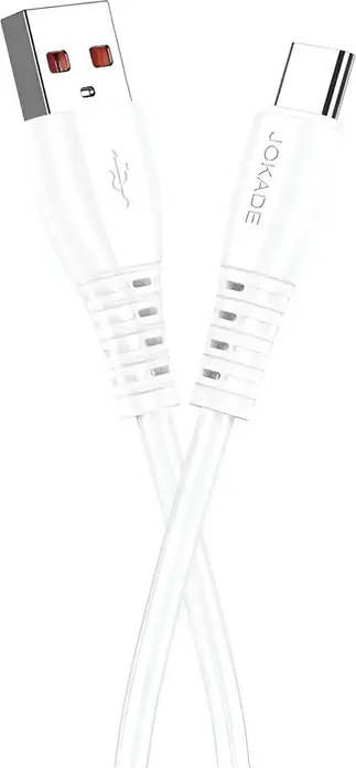 Cablu de incarcare rapida Jokade JA043 Seria Tianjian USB-A la USB-C, curent maxim 5A, 1m, fir de cupru pur, PVC, transfer de date, Alb