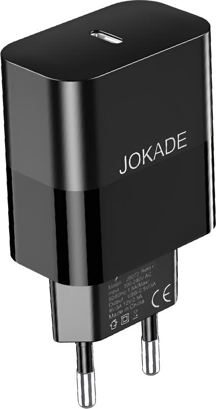 Încărcător de perete Jokade JB072 30W USB Type-C Power Delivery PD Încărcare Rapidă Priza EU Negru Material Ignifug