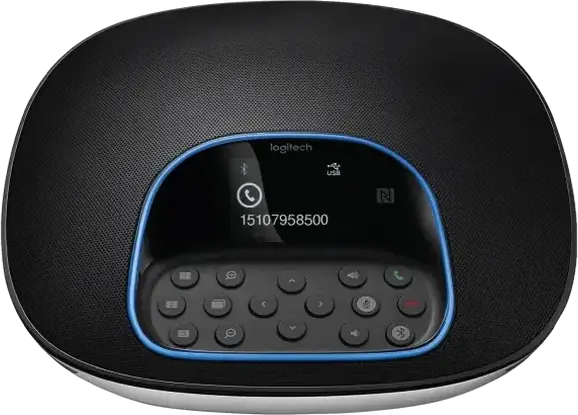 Logitech GROUP Video Conferencing System, Full HD 1080p Camera with 10x Zoom, Speakerphone with 4 Microphones, Remote, Hub, Black, Set of 7 Pieces