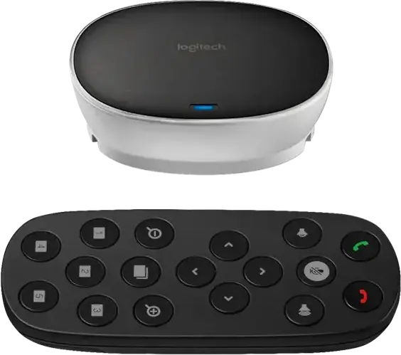 Logitech GROUP Video Conferencing System, Full HD 1080p Camera with 10x Zoom, Speakerphone with 4 Microphones, Remote, Hub, Black, Set of 7 Pieces