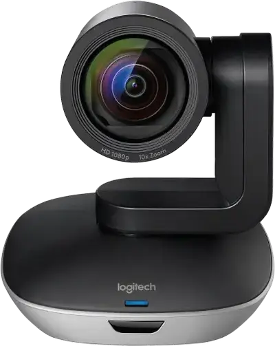 Logitech GROUP Video Conferencing System, Full HD 1080p Camera with 10x Zoom, Speakerphone with 4 Microphones, Remote, Hub, Black, Set of 7 Pieces