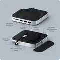 Satechi Подставка и хаб для Mac Mini M4 с корпусом M.2 NVMe SSD, алюминий, 3 порта USB-A, слот SD UHS-II, 10 Гбит/с, Silver